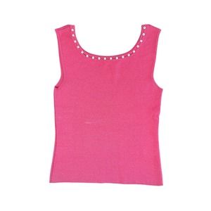 Sigrid Olsen Fitted Pink Tank with Button Detail Size M